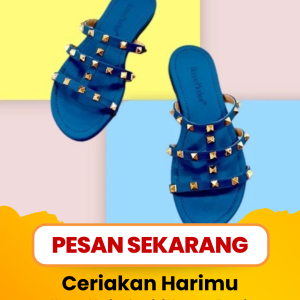 Hanna Marlee  Valent Stude Sandal Flat Wanita